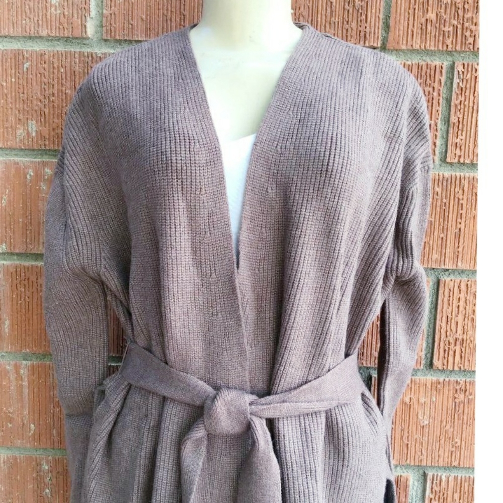 CURRENT AIR Anthro Cozy Chic Taupe Wrap Cardigan - Picture 8 of 9